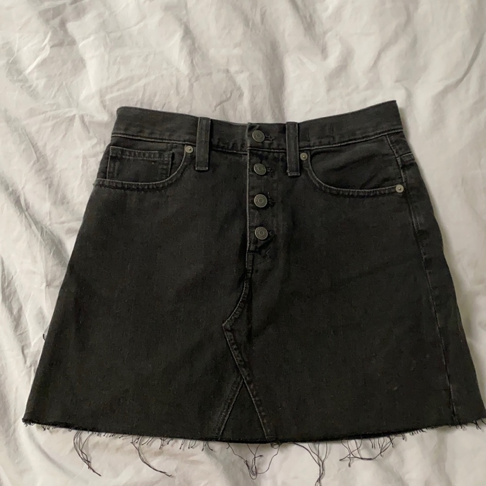 Madewell black denim skirt